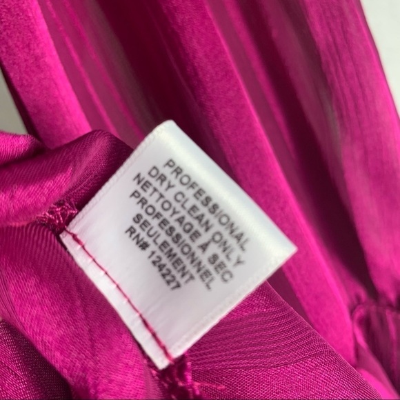 Misa  Gabriela Fuschia Striped Chiffon Midi Dress Size Small - Picture 11 of 16